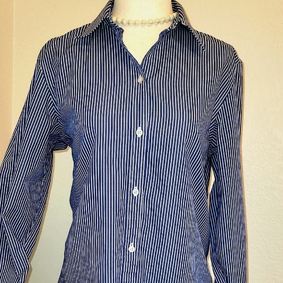 Ralph Lauren Tops - Ralph Lauren Blue and White Button Down Shirt